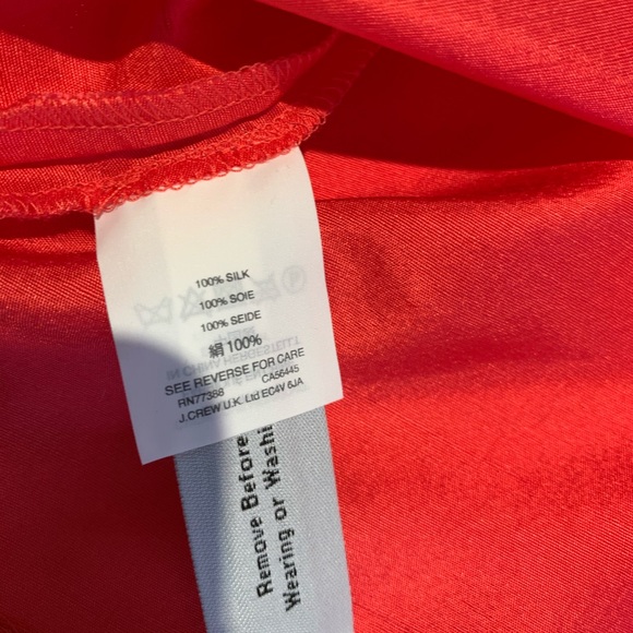 J. Crew 00 Red Silk One-shoulder top - Picture 4 of 5